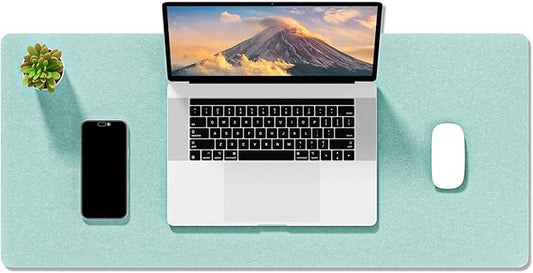Auhoahsil Felt Desk Mat, Minimalist Large Mouse Pad XL 31.5 x 11.8 in, Desk Matt for Desktop, Keyboard, Laptop, Computer, Office, Work from Home, Gaming, Light Green | Mouse Pads - TrueDesk