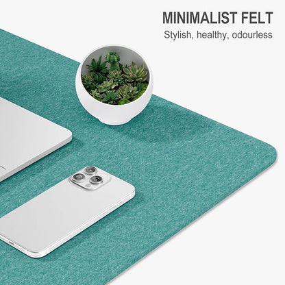 Auhoahsil Felt Desk Mat, Minimalist Large Mouse Pad XXL 35.5 x 15.7 in, Desk Matt for Desktop, Keyboard, Laptop, Computer, Office, Work from Home, Gaming, Dark Green | Mouse Pads - TrueDesk