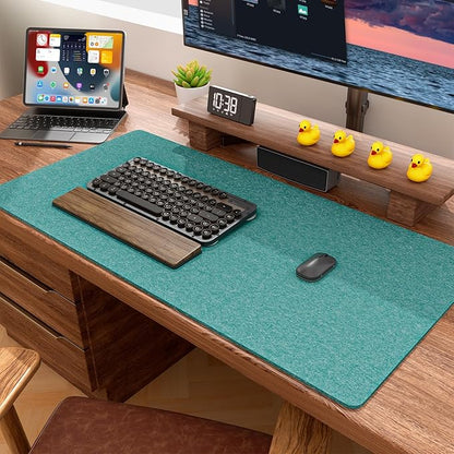 Auhoahsil Felt Desk Mat, Minimalist Large Mouse Pad XXL 35.5 x 15.7 in, Desk Matt for Desktop, Keyboard, Laptop, Computer, Office, Work from Home, Gaming, Dark Green | Mouse Pads - TrueDesk