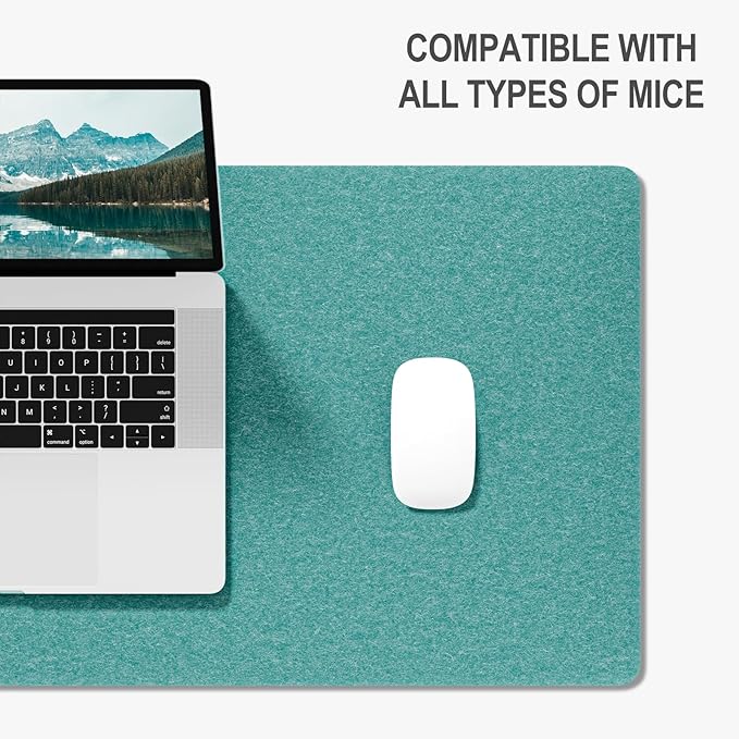 Auhoahsil Felt Desk Mat, Minimalist Large Mouse Pad XXL 35.5 x 15.7 in, Desk Matt for Desktop, Keyboard, Laptop, Computer, Office, Work from Home, Gaming, Dark Green | Mouse Pads - TrueDesk