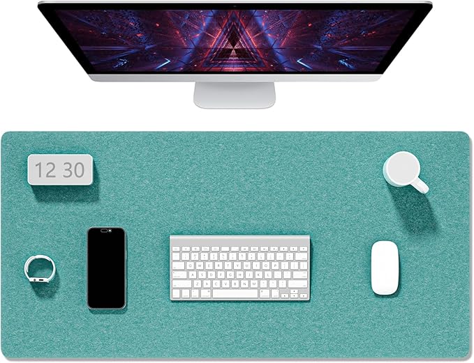 Auhoahsil Felt Desk Mat, Minimalist Large Mouse Pad XXL 35.5 x 15.7 in, Desk Matt for Desktop, Keyboard, Laptop, Computer, Office, Work from Home, Gaming, Dark Green | Mouse Pads - TrueDesk