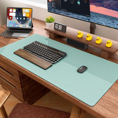 Auhoahsil Felt Desk Mat, Minimalist Large Mouse Pad XXL 35.5 x 15.7 in, Desk Matt for Desktop, Keyboard, Laptop, Computer, Office, Work from Home, Gaming, Light Green | Mouse Pads - TrueDesk