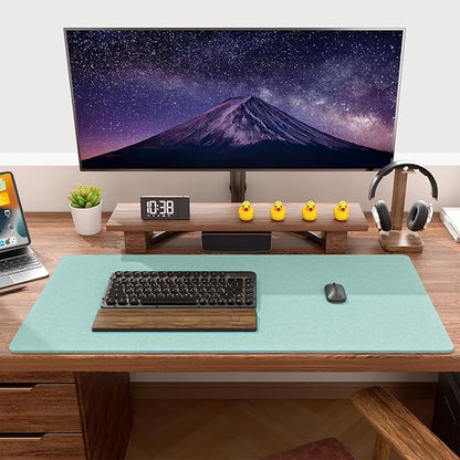 Auhoahsil Felt Desk Mat, Minimalist Large Mouse Pad XXL 35.5 x 15.7 in, Desk Matt for Desktop, Keyboard, Laptop, Computer, Office, Work from Home, Gaming, Light Green | Mouse Pads - TrueDesk
