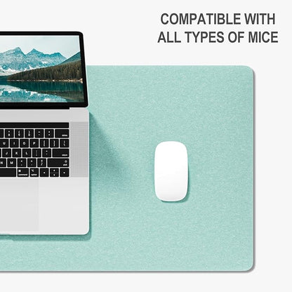 Auhoahsil Felt Desk Mat, Minimalist Large Mouse Pad XXL 35.5 x 15.7 in, Desk Matt for Desktop, Keyboard, Laptop, Computer, Office, Work from Home, Gaming, Light Green | Mouse Pads - TrueDesk