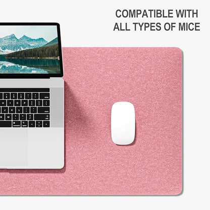 Auhoahsil Felt Desk Mat, Minimalist Large Mouse Pad XXL 35.5 x 15.7 in, Desk Matt for Desktop, Keyboard, Laptop, Computer, Office, Work from Home, Gaming, Pink | Mouse Pads - TrueDesk