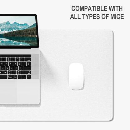 Auhoahsil Felt Desk Mat, Minimalist Large Mouse Pad XXL 35.5 x 15.7 in, Desk Matt for Desktop, Keyboard, Laptop, Computer, Office, Work from Home, Gaming, White | Mouse Pads - TrueDesk
