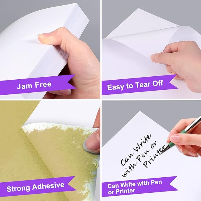 AveneMark 100 Sheets 600 Labels Shipping Address Labels, 6 up 3 - 1/3" x 4" Quick to Peel Stickers Paper for Laser & Inkjet Printers, Printable Mailing Labels Stickers (6 Labels per Page Sheet) | Laser Inkjet Printer Labels - TrueDesk