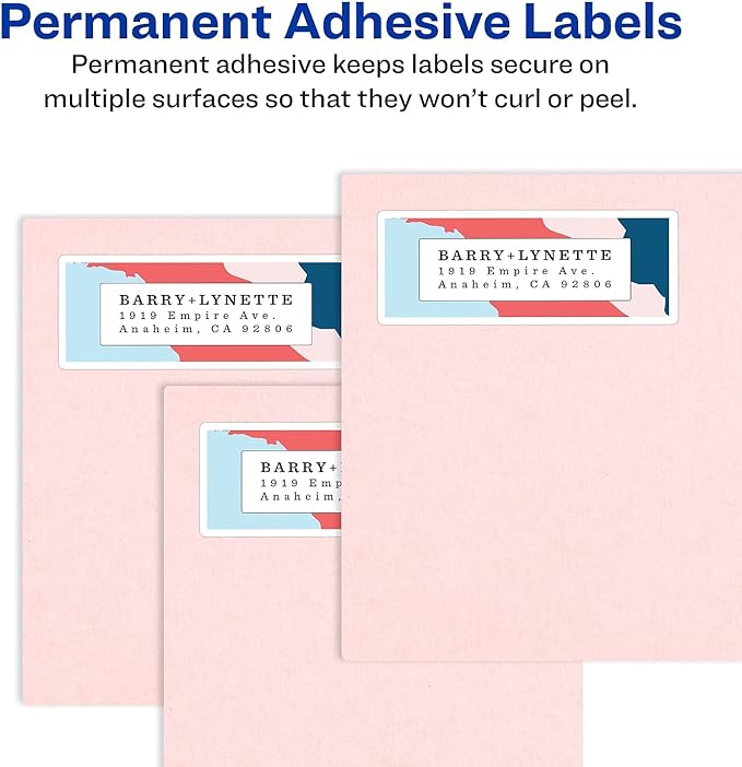 Avery Easy Peel Address Labels, Inkjet Printers, White, 1" x 2 - 5/8", Box of 750 Labels (08160) | Address Labels - TrueDesk
