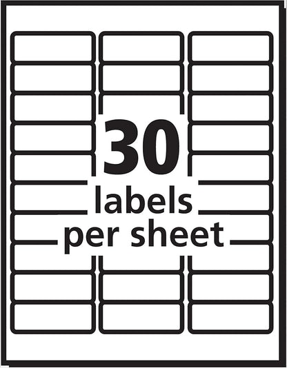 Avery Easy Peel Printable Address Labels with Sure Feed, 1" x 2 - 5/8" Customizable Stickers, White, 3,000 Blank Mailing Labels, Great for Mailing, Shipping, and More (5160) | Address Labels - TrueDesk
