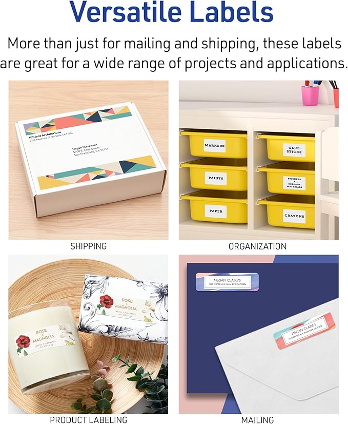 Avery Easy Peel Printable Address Labels with Sure Feed, 1" x 2 - 5/8" Customizable Stickers, White, 7,500 Blank Mailing Labels, Great for Mailing, Shipping, and More (45160) | Address Labels - TrueDesk