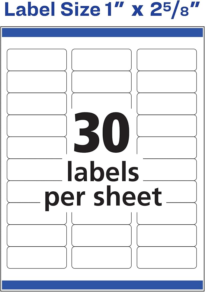 Avery Easy Peel Printable Address Labels with Sure Feed, 1" x 2 - 5/8", White, 300 Blank Mailing Labels (18160) (Pack of 2) | Address Labels - TrueDesk