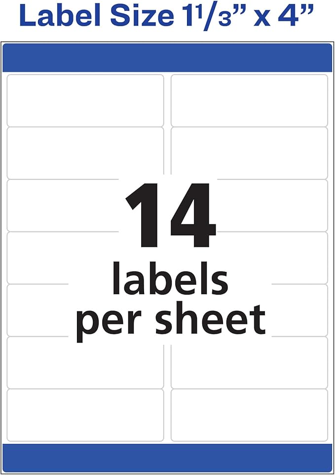 Avery Easy Peel Printable Address Labels with Sure Feed, 1" x 4", White, 3,500 Blank Mailing Labels (05962) | Address Labels - TrueDesk