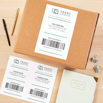Avery Half - Sheet Printable Shipping Labels, 5.5" x 8.5" Customizable Stickers, White, 20 Blank Mailing Labels, Great for Mailing, Shipping, Organizing, and More (18126) | Laser Inkjet Printer Labels - TrueDesk