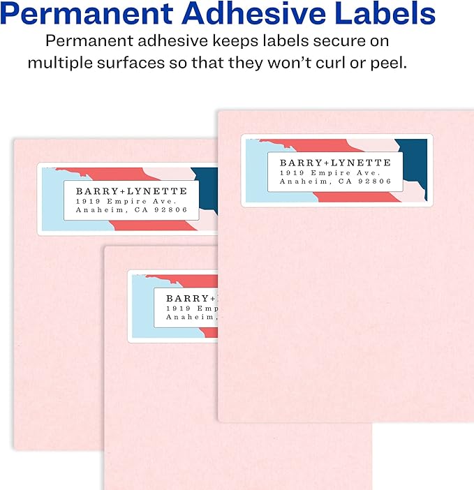 Avery Mailing Address Labels, Laser Printers, 3,500 Labels, 1 - 1/3 x 4, Permanent Adhesive, 2 Packs (5962) | Address Labels - TrueDesk