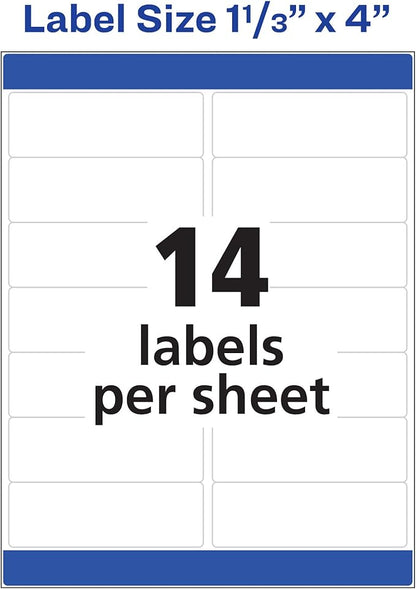 Avery Mailing Address Labels, Laser Printers, 3,500 Labels, 1 - 1/3 x 4, Permanent Adhesive, 2 Packs (5962) | Address Labels - TrueDesk