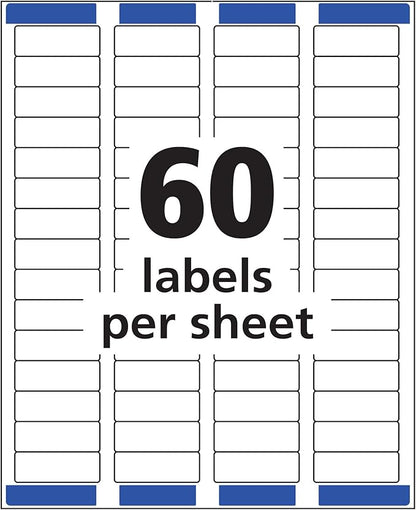 Avery Printable Return Address Labels with Sure Feed, 2/3" x 1 - 3/4", Matte Clear, 600 Blank Mailing Labels (18695) | Address Labels - TrueDesk