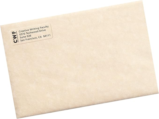 Avery Printable Return Address Labels with Sure Feed, 2/3" x 1 - 3/4", Matte Clear, 600 Blank Mailing Labels (18695) | Address Labels - TrueDesk