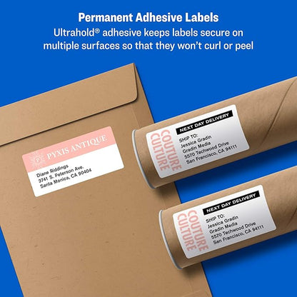 Avery Shipping Address Labels, Inkjet Printers, 100 Labels,3 - 1/2 x 5, Permanent Adhesive,White, 5 Packs (8168) | Laser Inkjet Printer Labels - TrueDesk