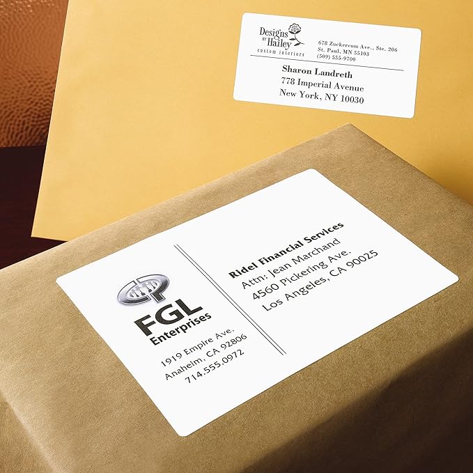 Avery Shipping Address Labels, Inkjet Printers, 100 Labels,3 - 1/2 x 5, Permanent Adhesive,White, 5 Packs (8168) | Laser Inkjet Printer Labels - TrueDesk