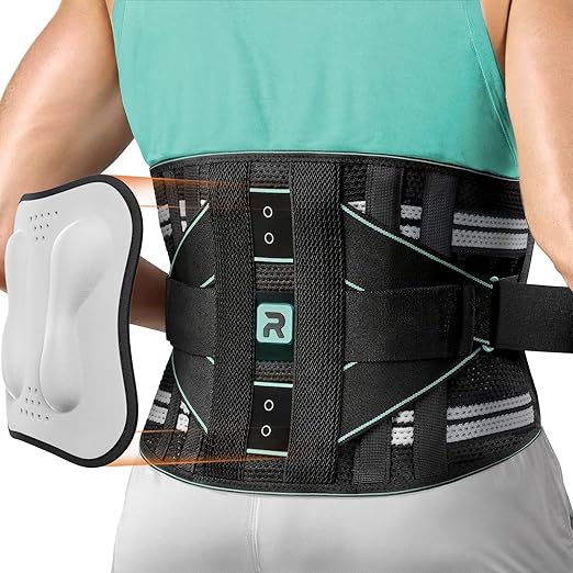 Back Brace for Lower Back for Women Men, Elastic Back Support Belt with 8 Stays for Lifting at Work, Breathable Soft Lumbar Support, Blue M | Lumbar Supports - TrueDesk