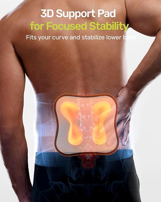 Back Brace for Lower Back Pain Relief, 8X Powerful Lumbar Support for Men Women, Back Support Belt with 3D Pad, Breathable Back Support Brace with Adjustable Strap for Herniated Disc, Sciatica, Green Size M | Lumbar Supports - TrueDesk