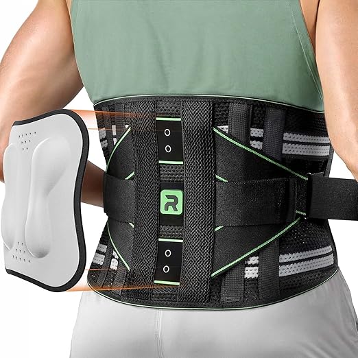 Back Brace for Lower Back Pain Relief, 8X Powerful Lumbar Support with 3D Pad, Support Belt for Men Women, Breathable Back Support Brace with Adjustable Strap, Green Size S | Lumbar Supports - TrueDesk