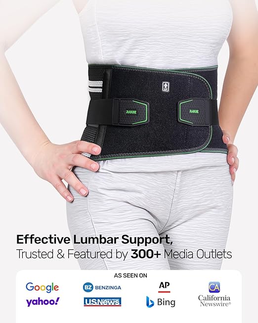 Back Brace for Lower Back Pain Relief, 8X Powerful Lumbar Support with 3D Pad, Support Belt for Men Women, Breathable Back Support Brace with Adjustable Strap, Green Size S | Lumbar Supports - TrueDesk