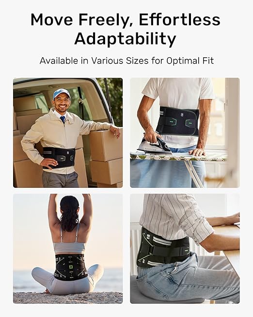 Back Brace for Lower Back Pain Relief, 8X Powerful Lumbar Support with 3D Pad, Support Belt for Men Women, Breathable Back Support Brace with Adjustable Strap, Green Size S | Lumbar Supports - TrueDesk