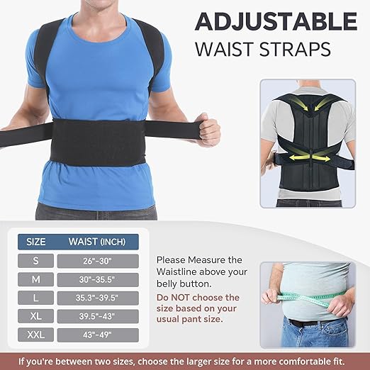 Back Brace Posture Corrector for Women and Men, Back Braces for Upper and Lower Back Pain Relief, Adjustable and Fully Back Support Improve Posture and Lumbar Support(L, 35.3" - 39.5" Waist) | Back Braces - TrueDesk