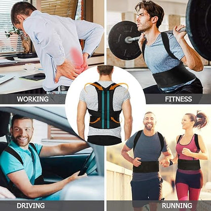 Back Brace Posture Corrector for Women and Men, Back Braces for Upper and Lower Back Pain Relief, Adjustable and Fully Back Support Improve Posture and Lumbar Support(XL, 39.5" - 43" Waist) | Back Braces - TrueDesk