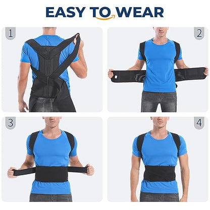 Back Brace Posture Corrector for Women and Men, Back Braces for Upper and Lower Back Pain Relief, Adjustable and Fully Back Support Improve Posture and Lumbar Support(M, 30" - 35.5" Waist) | Back Braces - TrueDesk