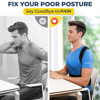 Back Brace Posture Corrector for Women and Men, Back Braces for Upper and Lower Back Pain Relief, Adjustable and Fully Back Support Improve Posture and Lumbar Support(XXL, 43" - 49" Waist) | Back Braces - TrueDesk