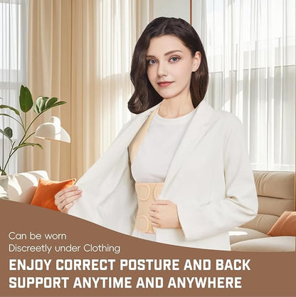 Back Brace Posture Corrector for Women & Men, Adjustable Shoulder Straightener with Full Back Support, Relief for Lower & Upper Back Pain, Hunchback & Scoliosis (Beige, Large) | Back Braces - TrueDesk