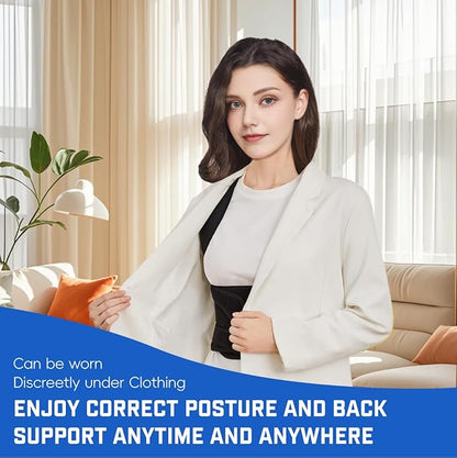 Back Brace Posture Corrector for Women & Men, Adjustable Shoulder Straightener with Full Back Support, Relief for Lower & Upper Back Pain, Hunchback & Scoliosis (Black, Medium) | Back Braces - TrueDesk