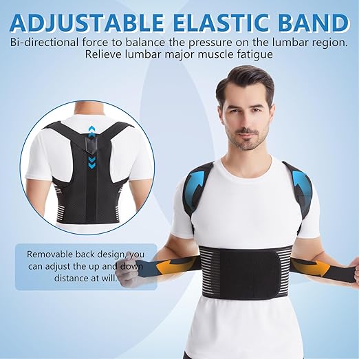 Back Brace Posture Corrector for Women & Men, Shoulder Straightener， Improve Posture Lumbar， Adjustable Full Back Support， Hunchback Correction, Upper and Lower Back Pain Relief, Scoliosis, Spine Corrector (Small) | Back Braces - TrueDesk