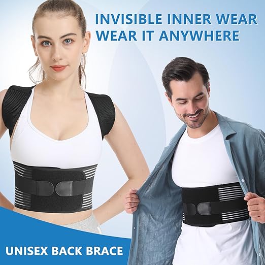 Back Brace Posture Corrector for Women & Men, Shoulder Straightener， Improve Posture Lumbar， Adjustable Full Back Support， Hunchback Correction, Upper and Lower Back Pain Relief, Scoliosis, Spine Corrector (X - Large) | Back Braces - TrueDesk