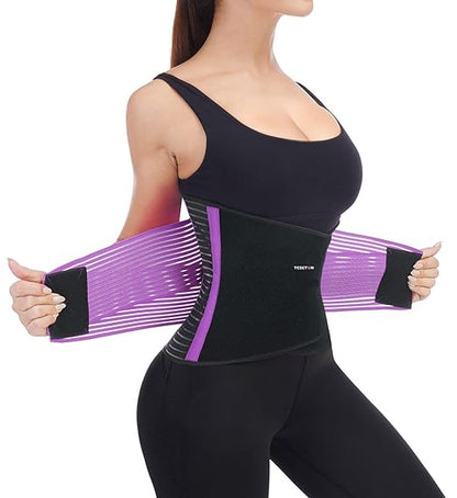 Back Support Brace Belt for Men & Women, Breathable Lumbar Support Belt, scoliosis back brace, Waist Relax Lower Back Pain & Sciatica Pain Relief with 8 reinforced Bones 02 Purple - XXL | Lumbar Supports - TrueDesk