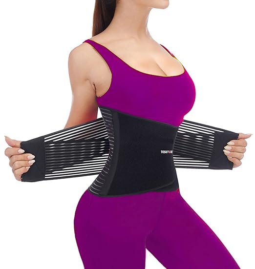 Back Wrap for Men & Women, Brace Belt Plus Size,Breathable Lumbar Support for Scoliosis, Waist Relax Lower Back Pain, Sciatica Pain Relief with 8 reinforced Bones Black - XL | Lumbar Supports - TrueDesk