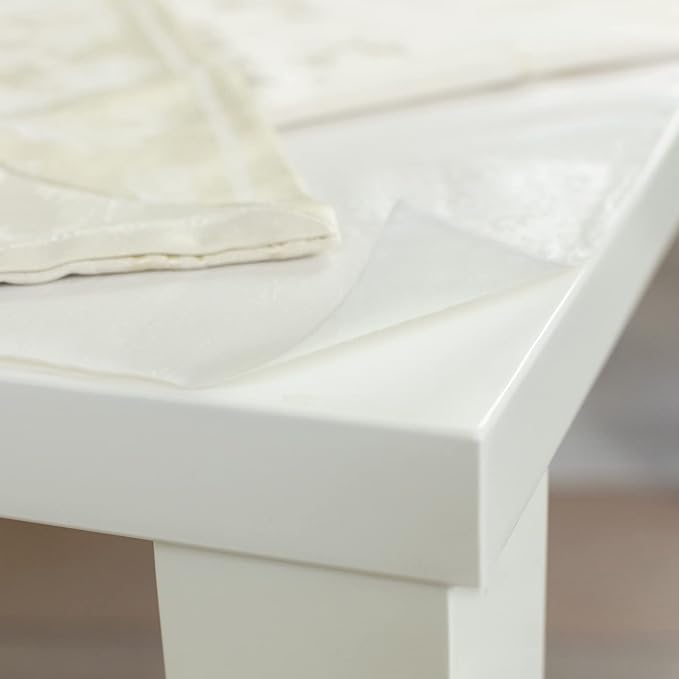 Benson Mills Deluxe Heavy Duty Vinyl Table Pad, Premium Table Protector, Waterproof with Flannel Backing, Quilted Design and Customizable (Off - White, 52" X 120" Rectangular) | Table Pads - TrueDesk