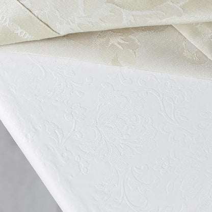 Benson Mills Deluxe Heavy Duty Vinyl Table Pad, Premium Table Protector, Waterproof with Flannel Backing, Quilted Design and Customizable (Off - White, 52" X 120" Rectangular) | Table Pads - TrueDesk