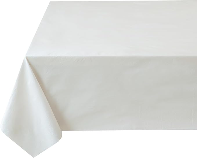 Benson Mills Deluxe Heavy Duty Vinyl Table Pad, Premium Table Protector, Waterproof with Flannel Backing, Quilted Design and Customizable (Off - White, 52" X 120" Rectangular) | Table Pads - TrueDesk