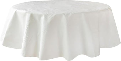 Benson Mills Deluxe Heavy Duty Vinyl Table Pad, Premium Table Protector, Waterproof with Flannel Backing, Quilted Design and Customizable (Off - White, 70" Round) | Table Pads - TrueDesk
