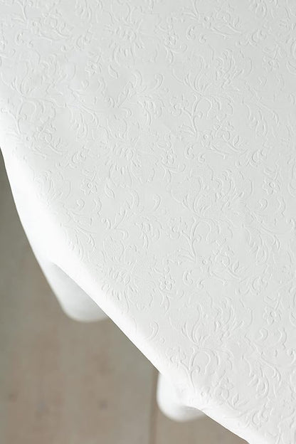 Benson Mills Deluxe Heavy Duty Vinyl Table Pad, Premium Table Protector, Waterproof with Flannel Backing, Quilted Design and Customizable (Off - White, 70" Round) | Table Pads - TrueDesk