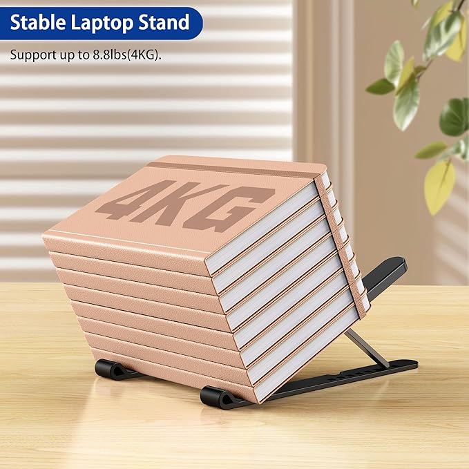 BESIGN LS01 Pro Ergonomic Laptop Stand, Plastic Laptop Riser, Portable and Adjustable Notebook Computer Holder Compatible with 10 - 14" Laptops (Black) | Stands - TrueDesk