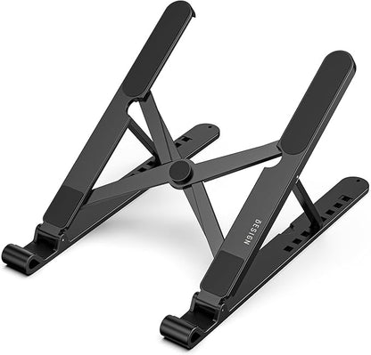 BESIGN LS01 Pro Ergonomic Laptop Stand, Plastic Laptop Riser, Portable and Adjustable Notebook Computer Holder Compatible with 10 - 14" Laptops (Black) | Stands - TrueDesk