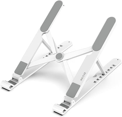 BESIGN LS01 Pro Ergonomic Laptop Stand, Plastic Laptop Riser, Portable and Adjustable Notebook Computer Holder Compatible with 10 - 14" Laptops (White) | Stands - TrueDesk