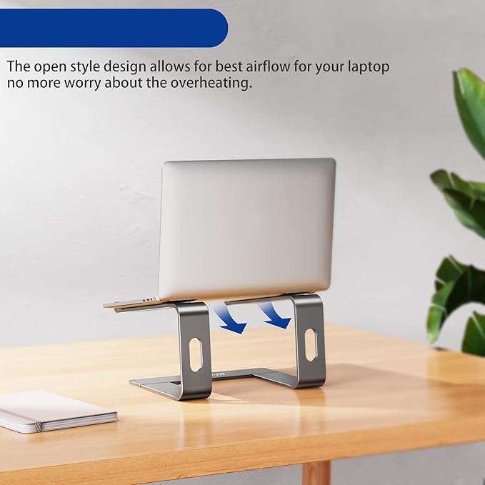 BESIGN LS03 Aluminum Laptop Stand, Ergonomic Detachable Computer Stand, Notebook Holder Compatible with Air, Pro, Dell, HP, Lenovo More 10 - 15.6" Laptops, Gray | Stands - TrueDesk