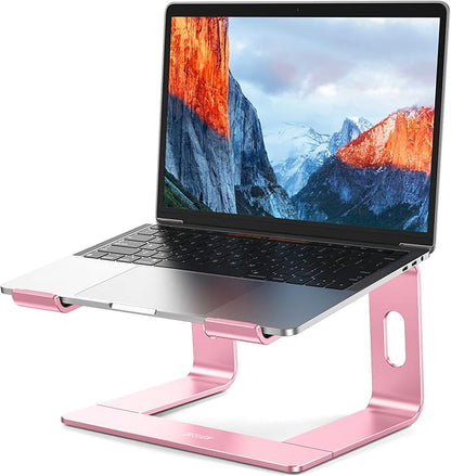 BESIGN LS03 Aluminum Laptop Stand, Ergonomic Detachable Computer Stand, Notebook Holder Compatible with Air, Pro, Dell, HP, Lenovo More 10 - 15.6" Laptops, Pink | Stands - TrueDesk