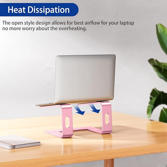 BESIGN LS03 Aluminum Laptop Stand, Ergonomic Detachable Computer Stand, Notebook Holder Compatible with Air, Pro, Dell, HP, Lenovo More 10 - 15.6" Laptops, Pink | Stands - TrueDesk