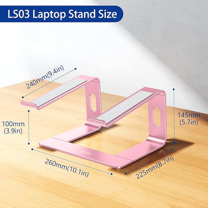 BESIGN LS03 Aluminum Laptop Stand, Ergonomic Detachable Computer Stand, Notebook Holder Compatible with Air, Pro, Dell, HP, Lenovo More 10 - 15.6" Laptops, Pink | Stands - TrueDesk